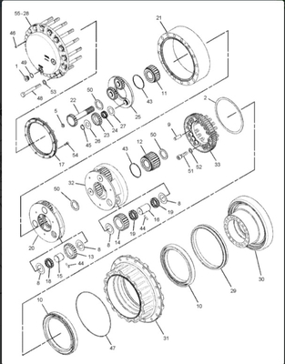 Συσκευή Ταξιδίου OEM Excavator DH60-7 Hydraulic Travel Gear