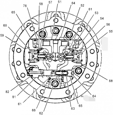 PC30/PC30-7/PC35/PC40 Εξαρτήματα εκσκαφέων Travel Plantary Gear 1st Carrier Assy